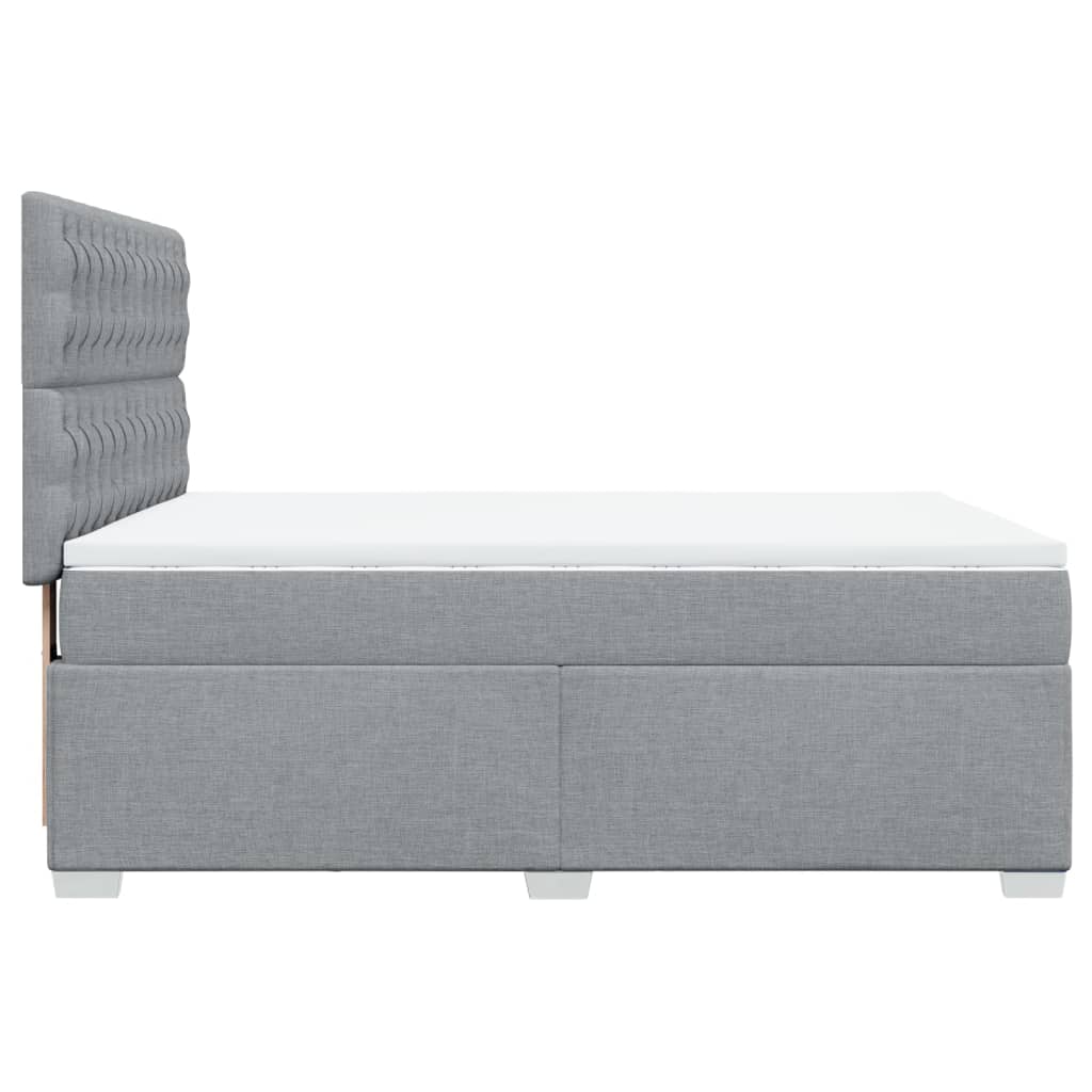 Boxspring met matras stof lichtgrijs 140x190 cm is nu te koop bij PeponiXL, paradijselijk wonen!