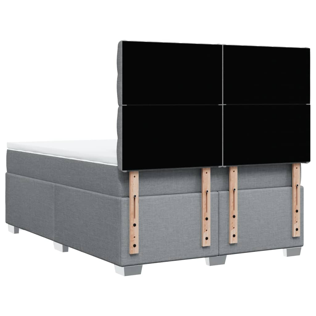Boxspring met matras stof lichtgrijs 140x190 cm is nu te koop bij PeponiXL, paradijselijk wonen!