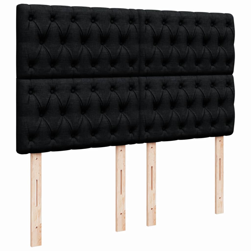Boxspring met matras stof zwart 140x190 cm is nu te koop bij PeponiXL, paradijselijk wonen!