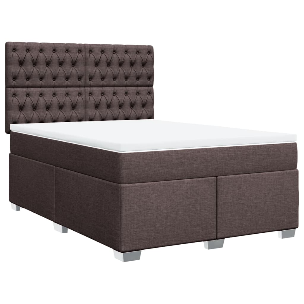 Boxspring met matras stof donkerbruin 140x190 cm is nu te koop bij PeponiXL, paradijselijk wonen!