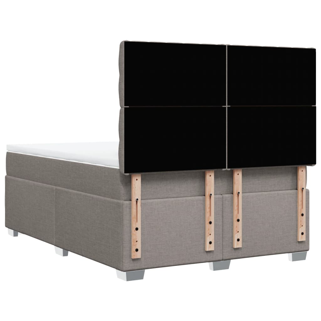 Boxspring met matras stof taupe 140x190 cm is nu te koop bij PeponiXL, paradijselijk wonen!