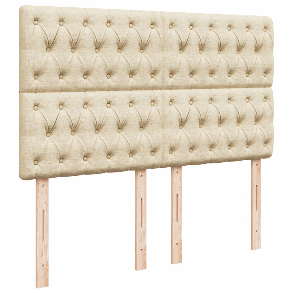 Boxspring met matras stof crèmekleurig 140x190 cm is nu te koop bij PeponiXL, paradijselijk wonen!