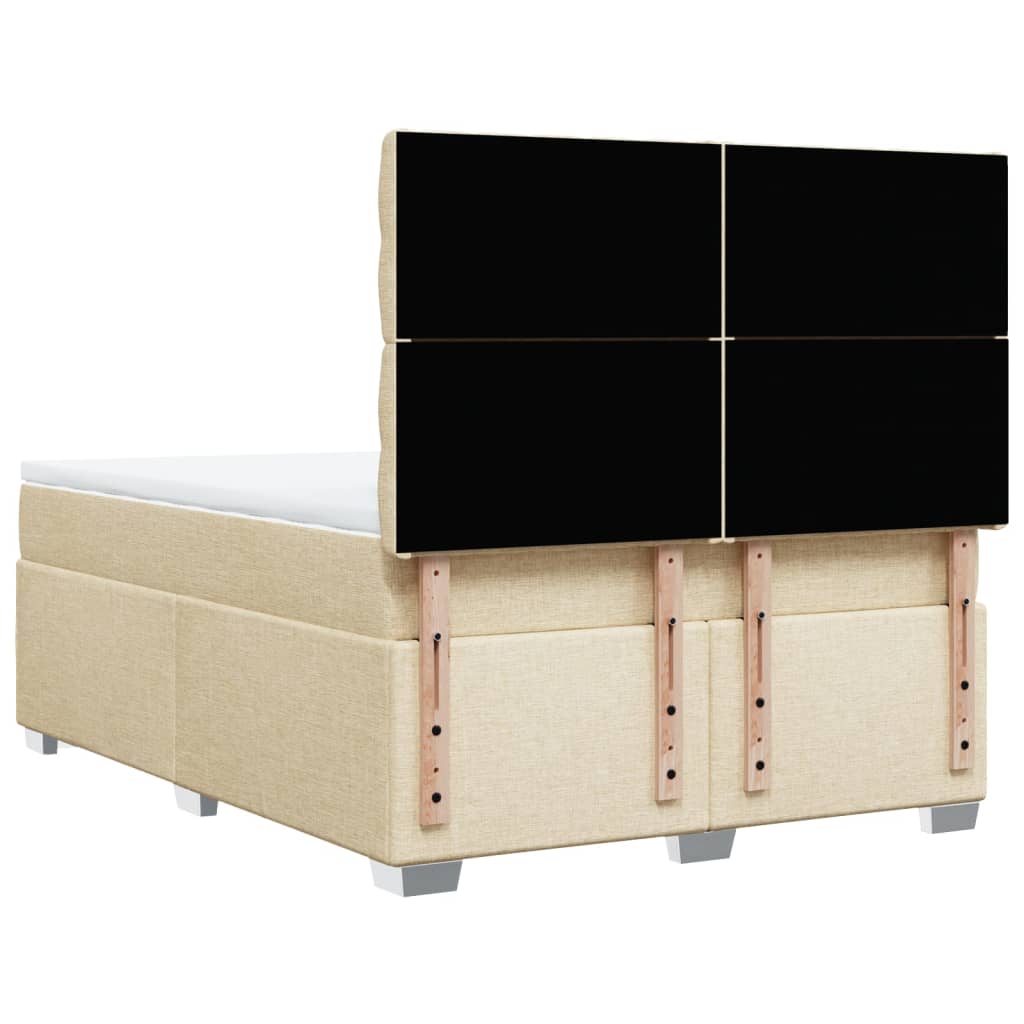Boxspring met matras stof crèmekleurig 140x190 cm is nu te koop bij PeponiXL, paradijselijk wonen!