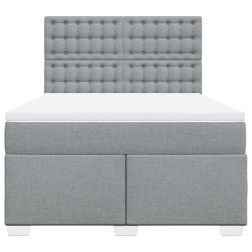 Boxspring met matras stof lichtgrijs 140x190 cm is nu te koop bij PeponiXL, paradijselijk wonen!