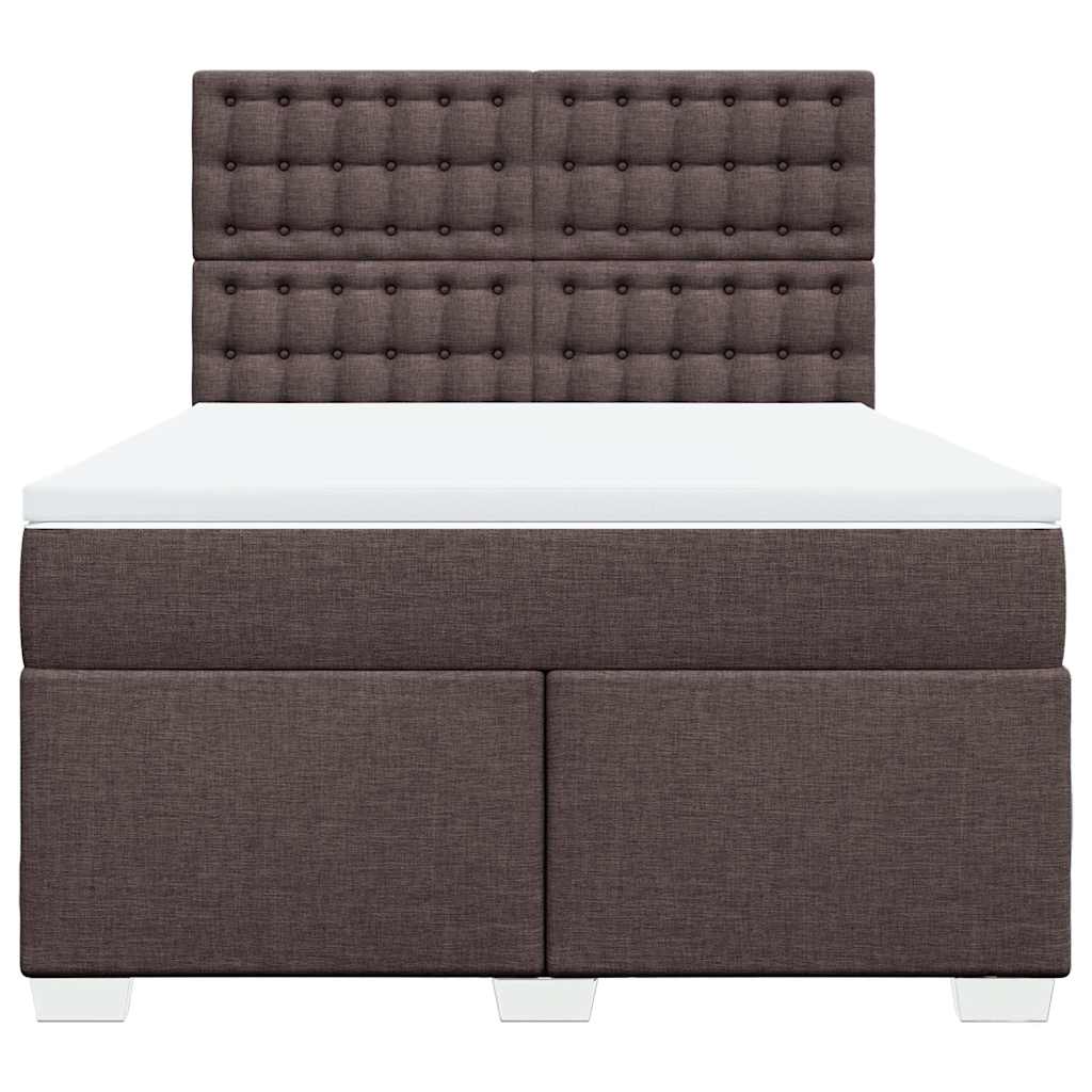 Boxspring met matras stof donkerbruin 140x190 cm is nu te koop bij PeponiXL, paradijselijk wonen!
