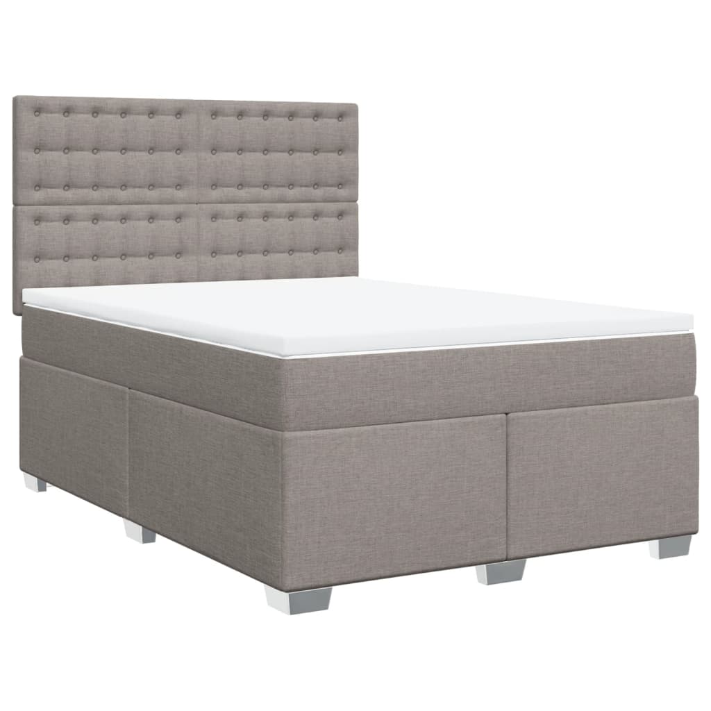 Boxspring met matras stof taupe 140x190 cm is nu te koop bij PeponiXL, paradijselijk wonen!