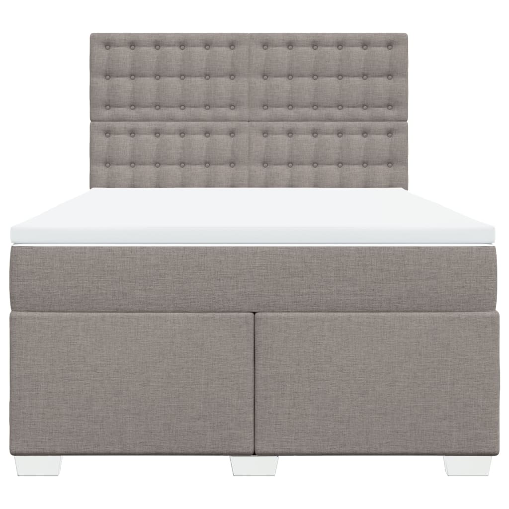Boxspring met matras stof taupe 140x190 cm is nu te koop bij PeponiXL, paradijselijk wonen!
