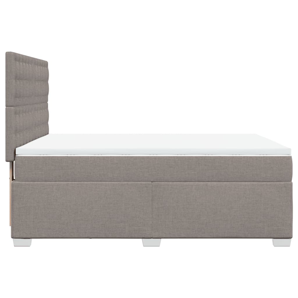 Boxspring met matras stof taupe 140x190 cm is nu te koop bij PeponiXL, paradijselijk wonen!