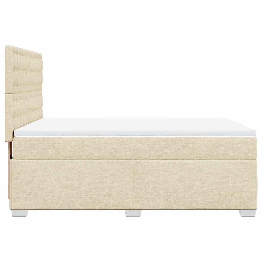 Boxspring met matras stof crèmekleurig 140x190 cm is nu te koop bij PeponiXL, paradijselijk wonen!