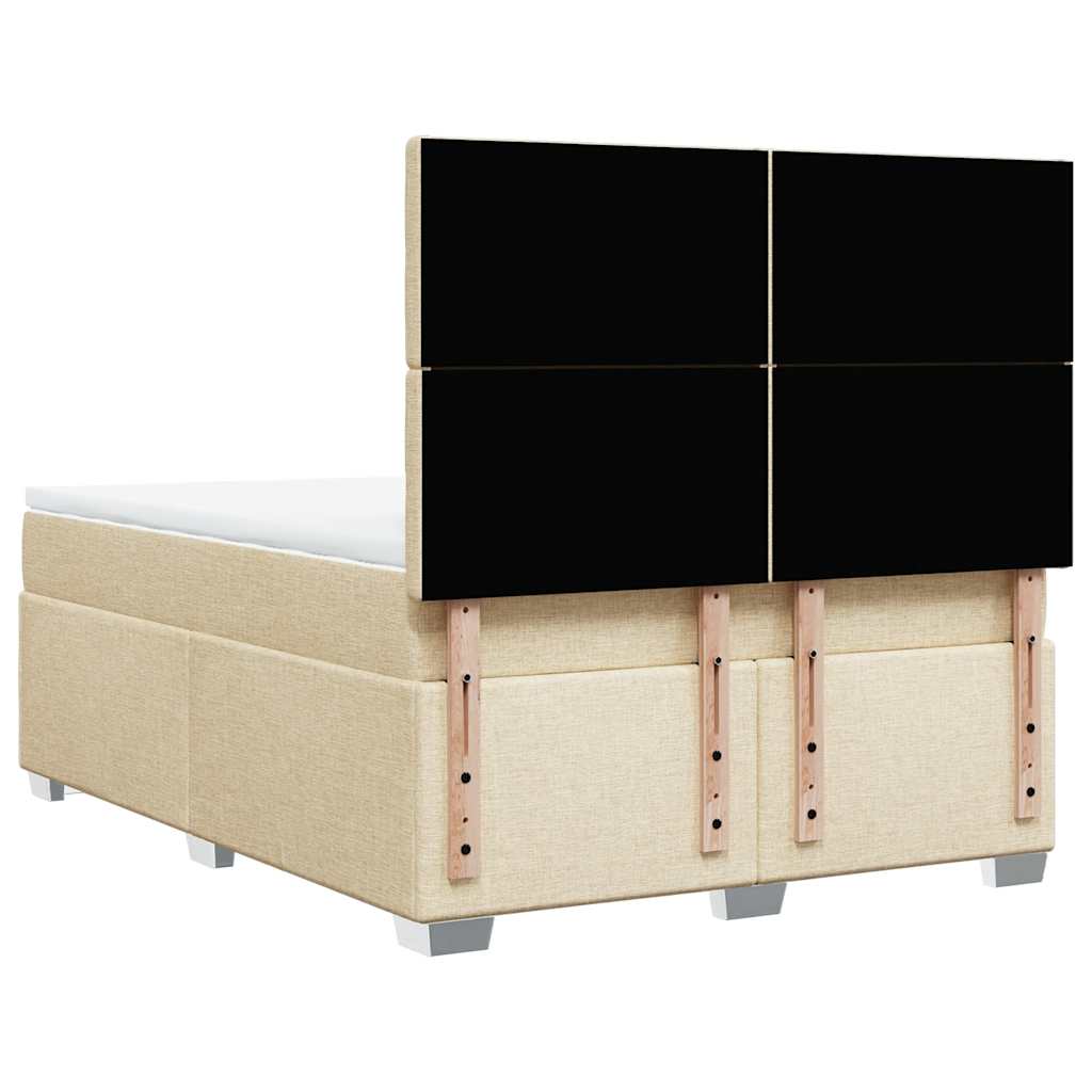 Boxspring met matras stof crèmekleurig 140x190 cm is nu te koop bij PeponiXL, paradijselijk wonen!