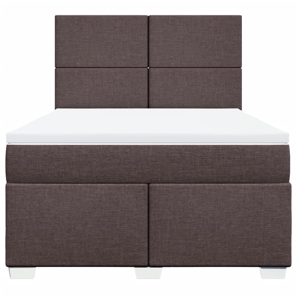 Boxspring met matras stof donkerbruin 140x200 cm is nu te koop bij PeponiXL, paradijselijk wonen!