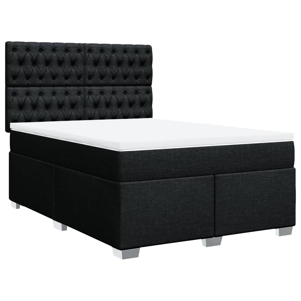 Boxspring met matras stof zwart 140x200 cm is nu te koop bij PeponiXL, paradijselijk wonen!