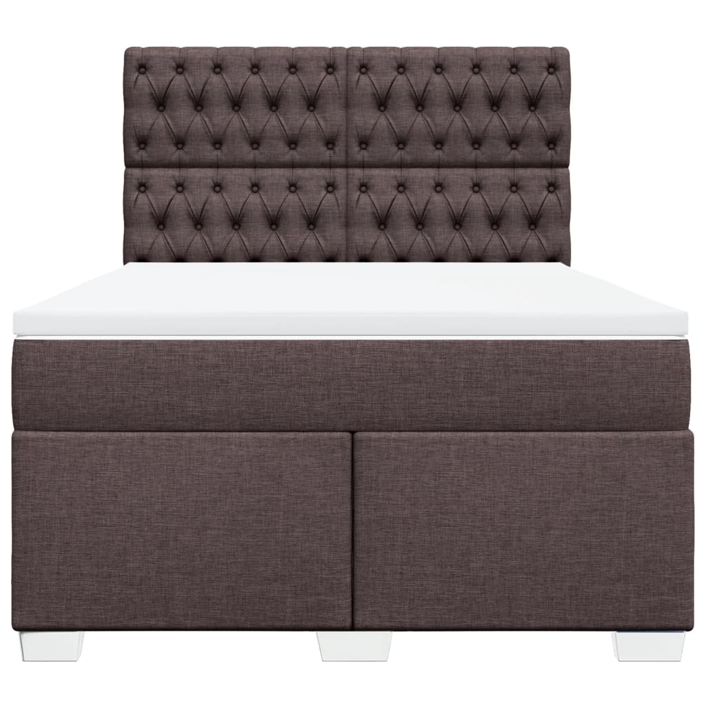 Boxspring met matras stof donkerbruin 140x200 cm is nu te koop bij PeponiXL, paradijselijk wonen!