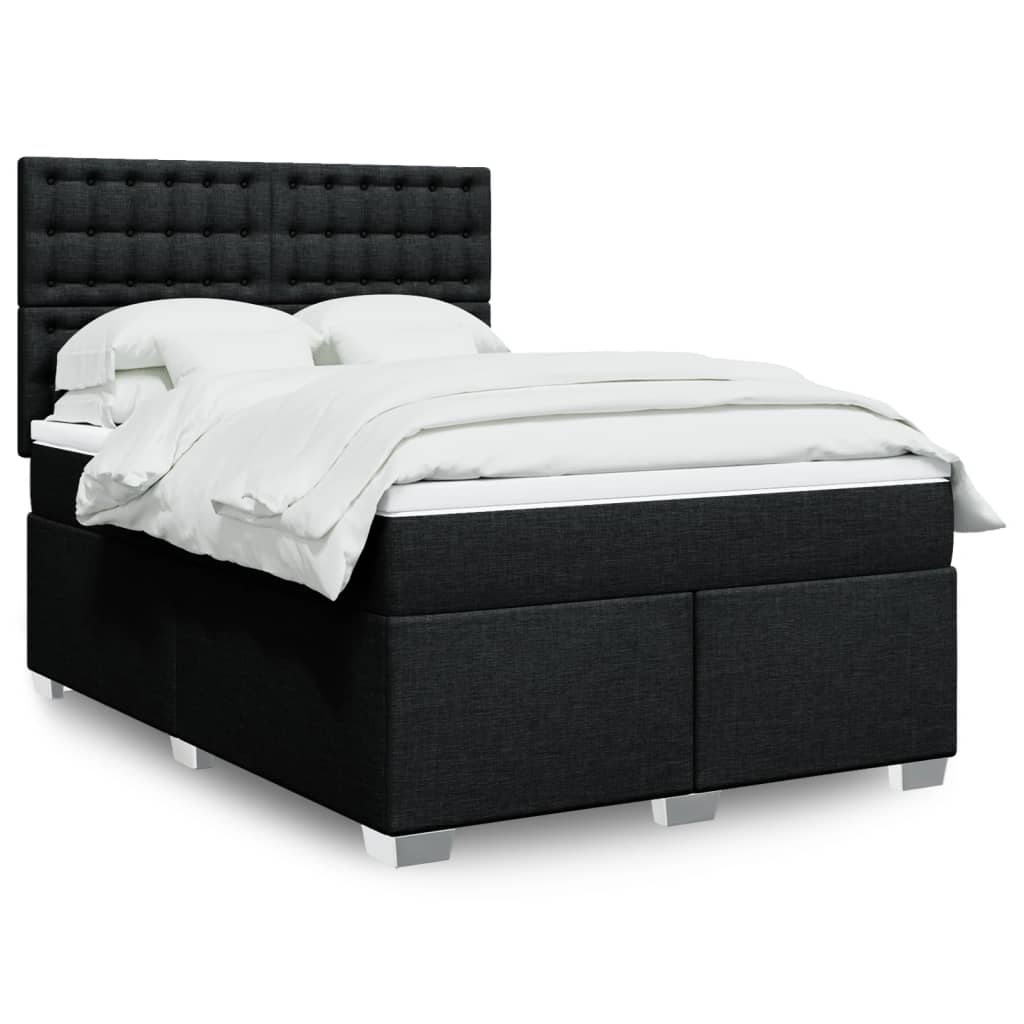 Boxspring met matras stof zwart 140x200 cm is nu te koop bij PeponiXL, paradijselijk wonen!