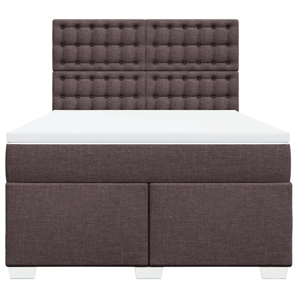 Boxspring met matras stof donkerbruin 140x200 cm is nu te koop bij PeponiXL, paradijselijk wonen!