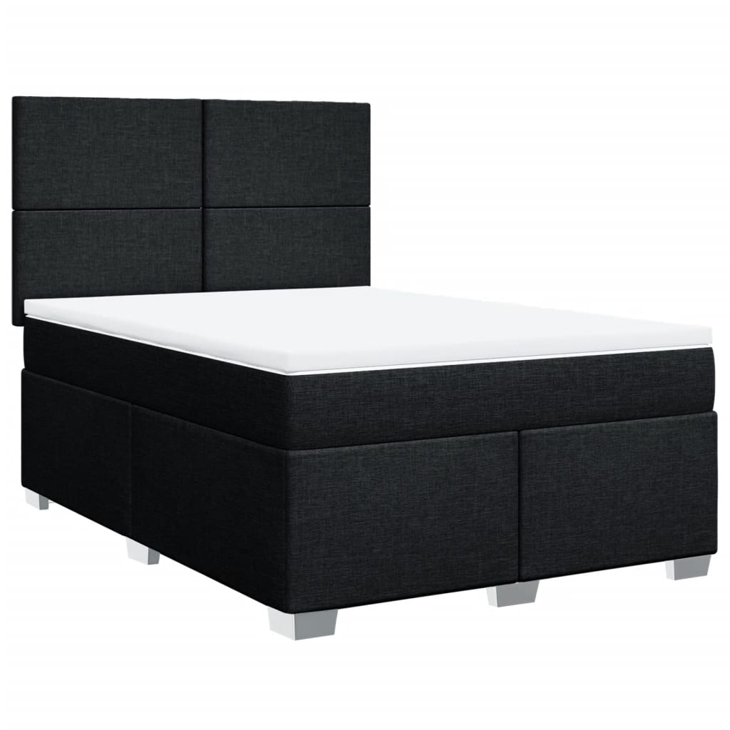 Boxspring met matras stof zwart 160x200 cm is nu te koop bij PeponiXL, paradijselijk wonen!