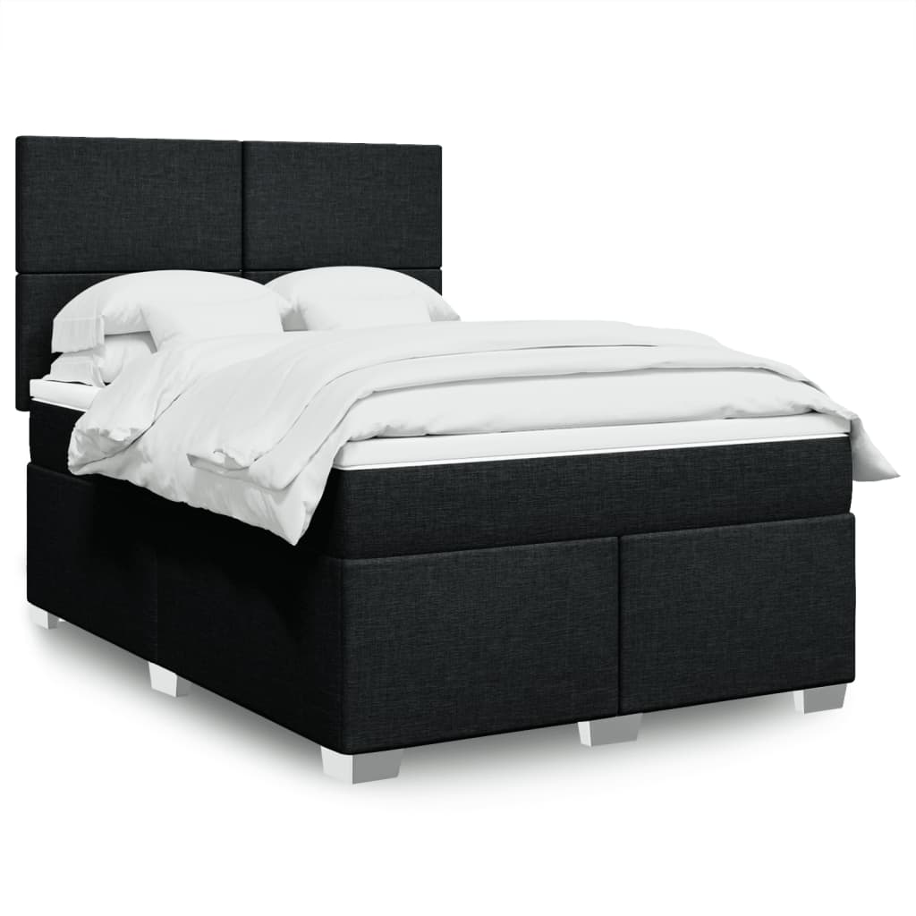 Boxspring met matras stof zwart 160x200 cm is nu te koop bij PeponiXL, paradijselijk wonen!