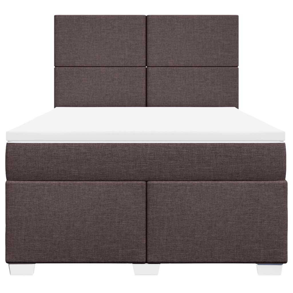 Boxspring met matras stof donkerbruin 160x200 cm is nu te koop bij PeponiXL, paradijselijk wonen!