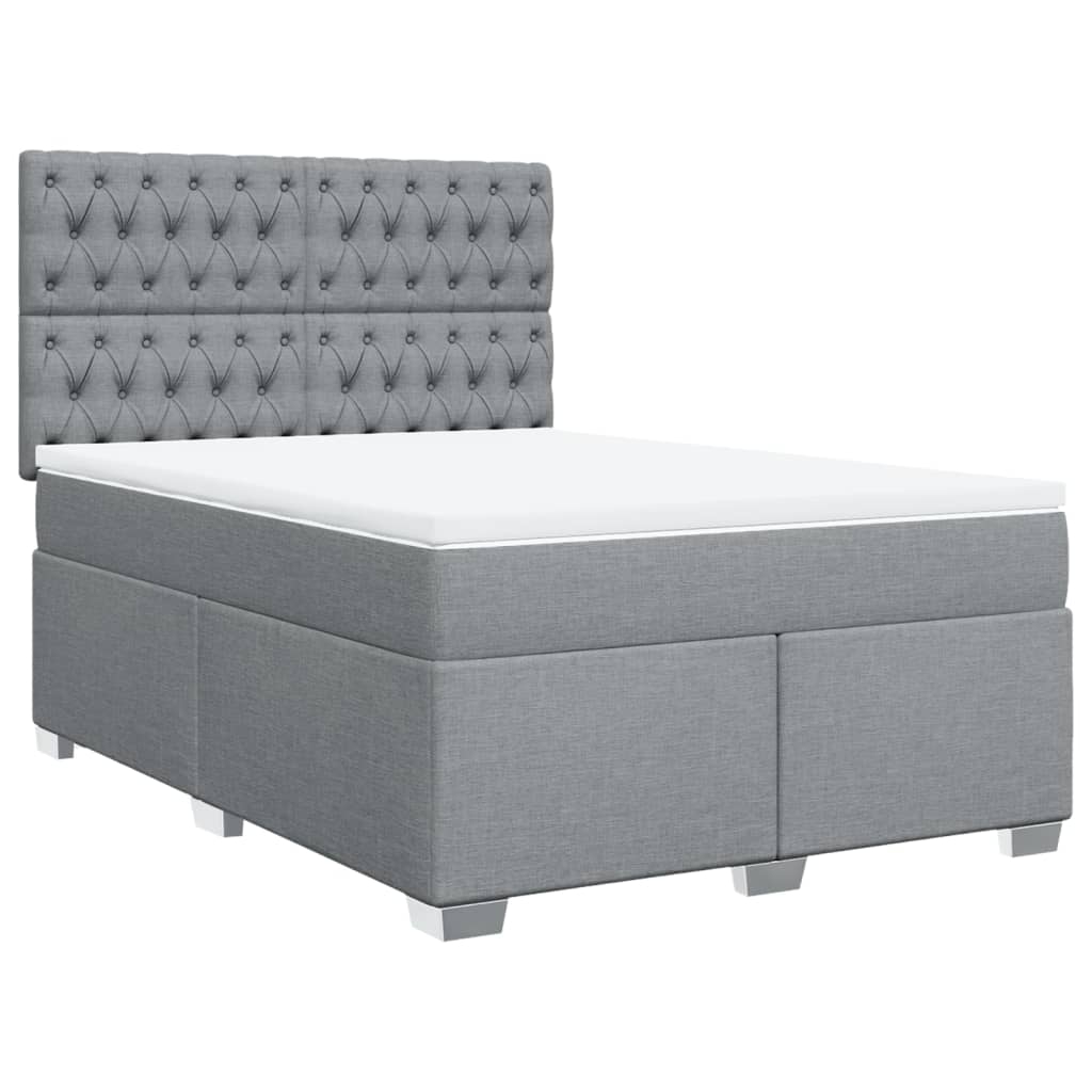 Boxspring met matras stof lichtgrijs 160x200 cm is nu te koop bij PeponiXL, paradijselijk wonen!