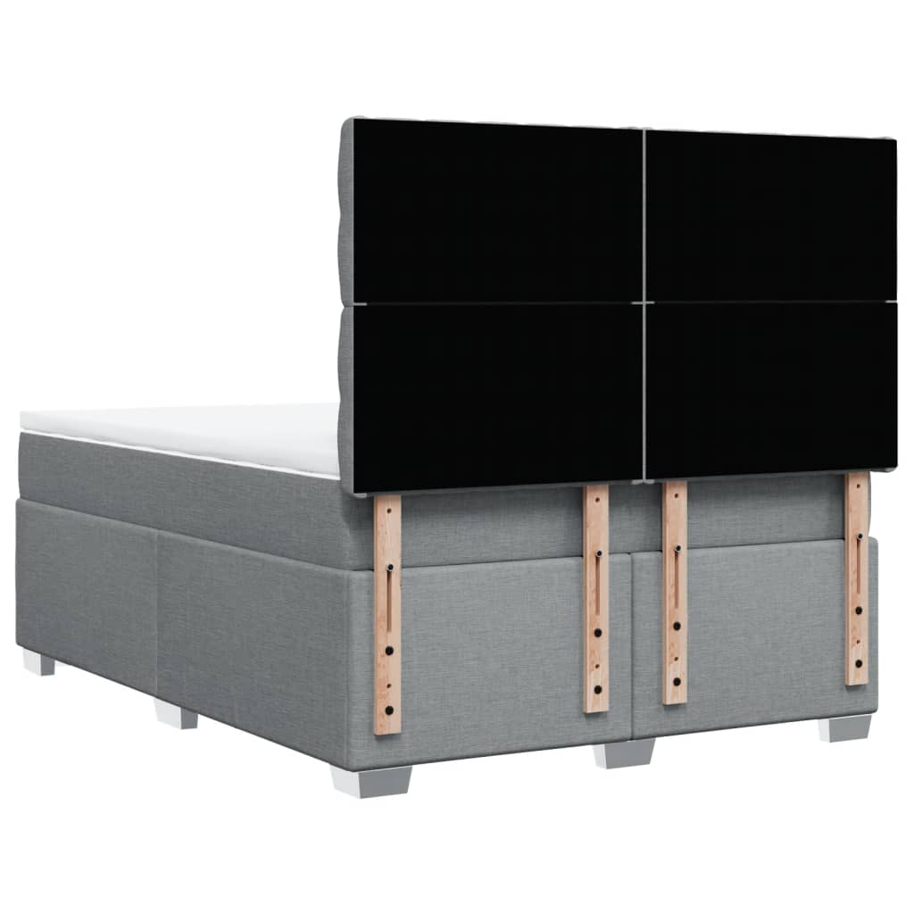 Boxspring met matras stof lichtgrijs 160x200 cm is nu te koop bij PeponiXL, paradijselijk wonen!