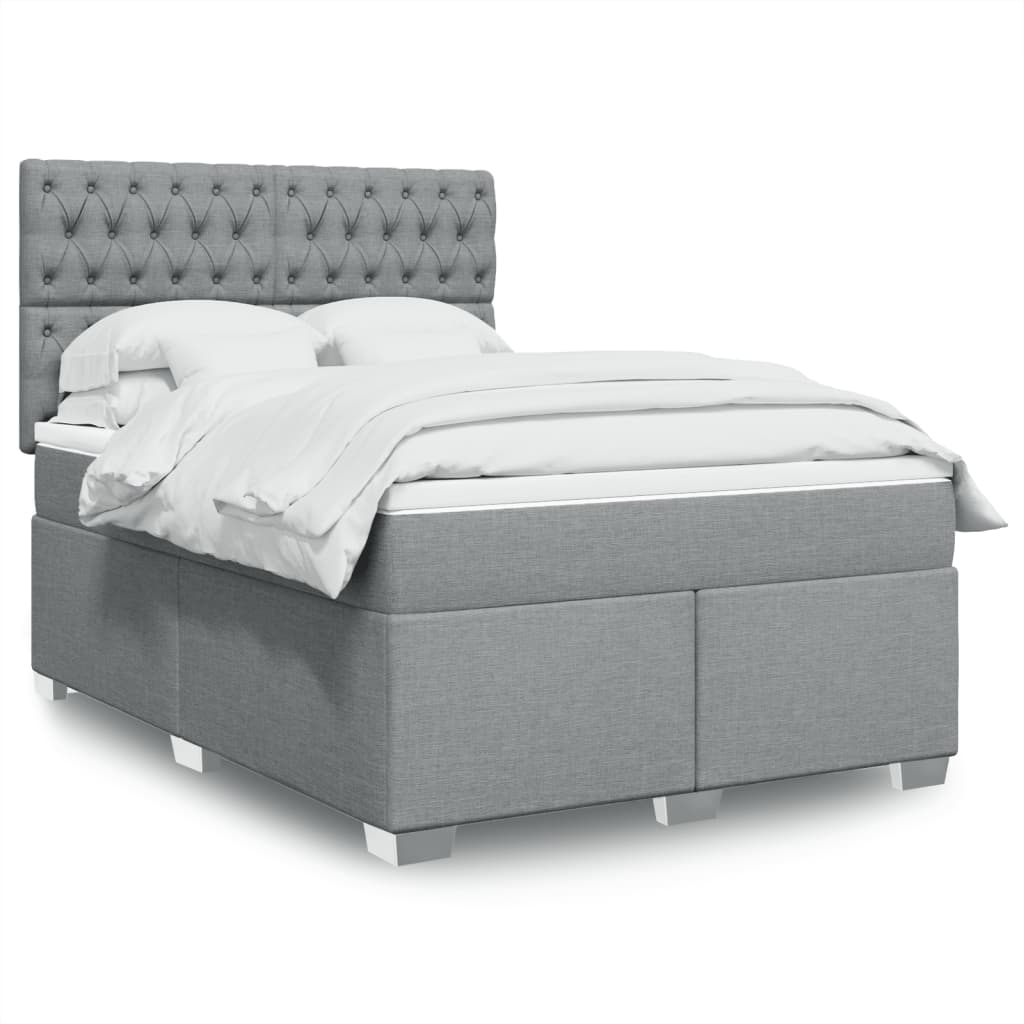 Boxspring met matras stof lichtgrijs 160x200 cm is nu te koop bij PeponiXL, paradijselijk wonen!