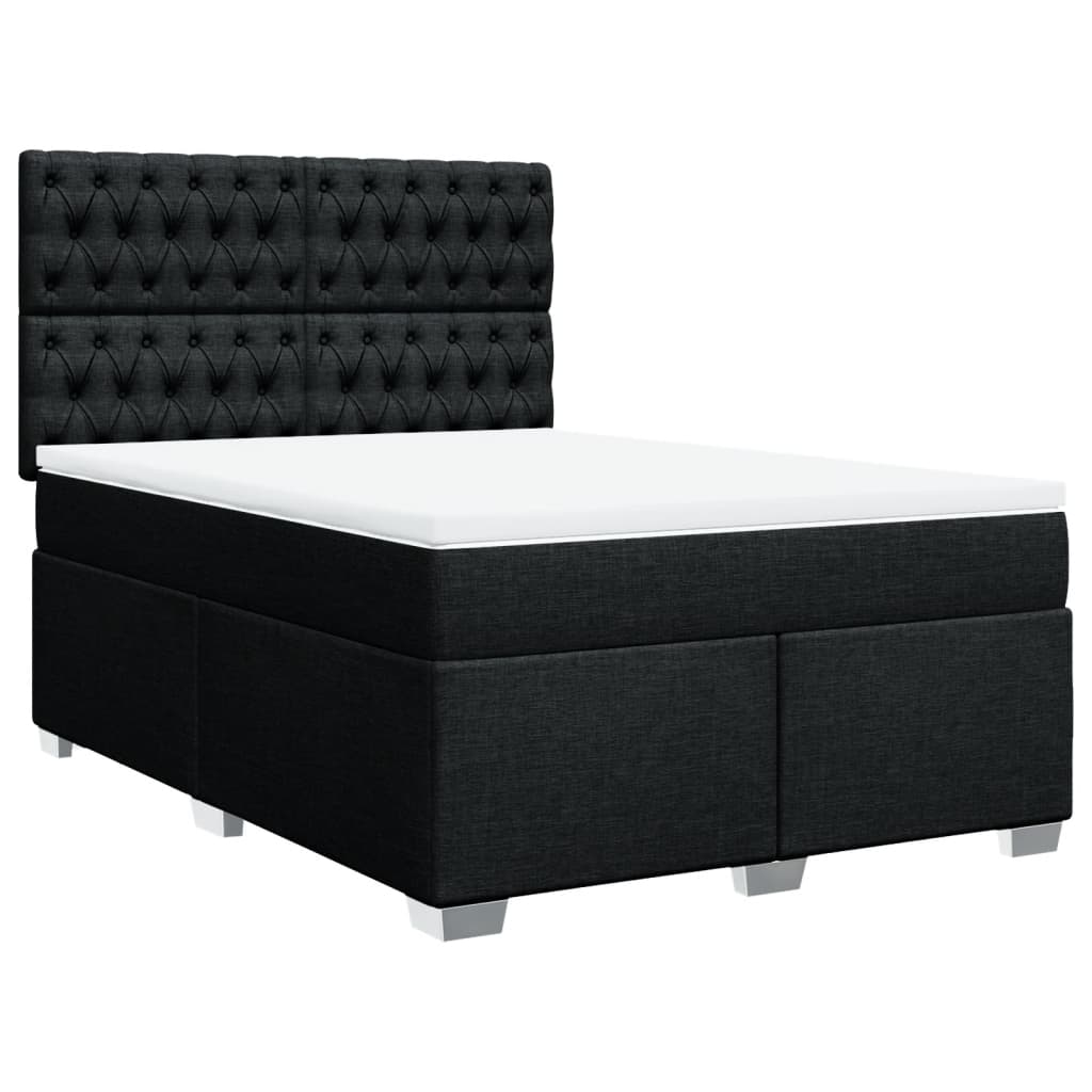 Boxspring met matras stof zwart 160x200 cm is nu te koop bij PeponiXL, paradijselijk wonen!