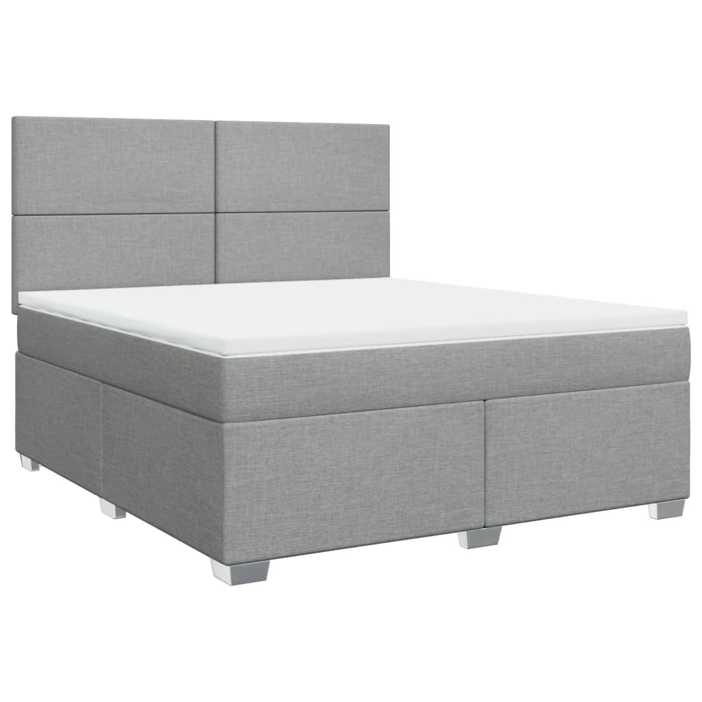 Boxspring met matras stof lichtgrijs 180x200 cm is nu te koop bij PeponiXL, paradijselijk wonen!