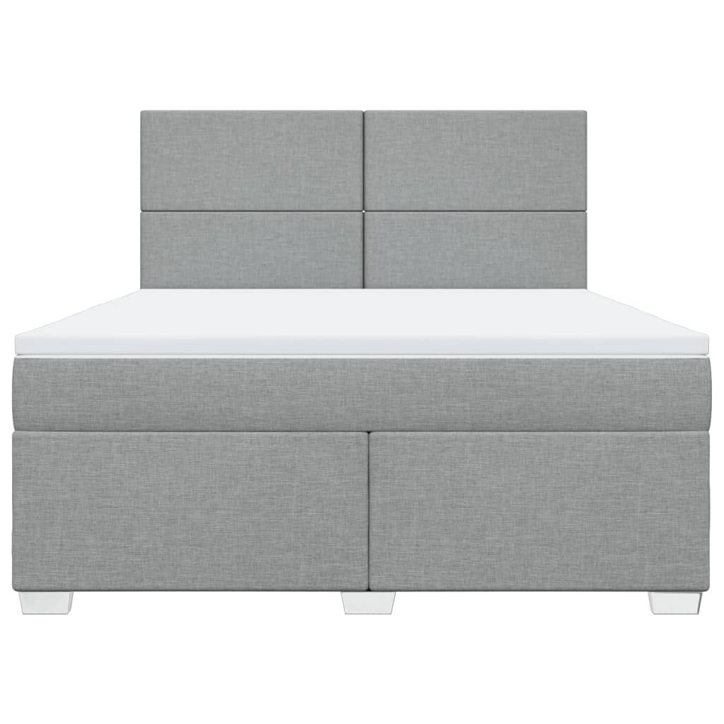 Boxspring met matras stof lichtgrijs 180x200 cm is nu te koop bij PeponiXL, paradijselijk wonen!