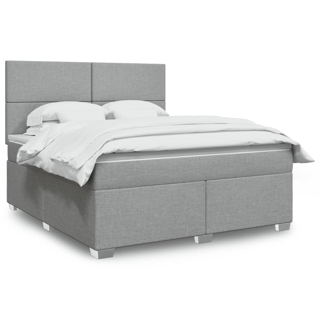Boxspring met matras stof lichtgrijs 180x200 cm is nu te koop bij PeponiXL, paradijselijk wonen!