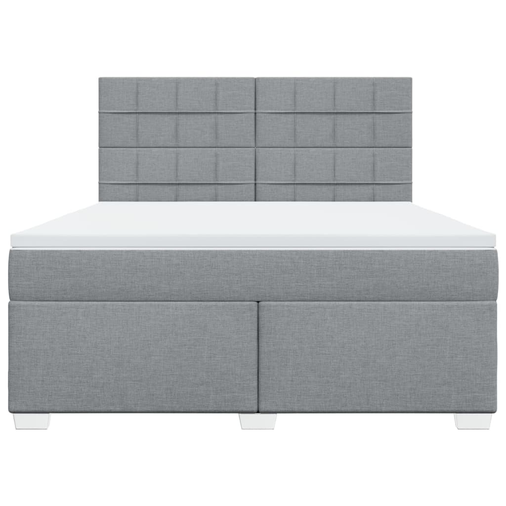 Boxspring met matras stof lichtgrijs 180x200 cm is nu te koop bij PeponiXL, paradijselijk wonen!