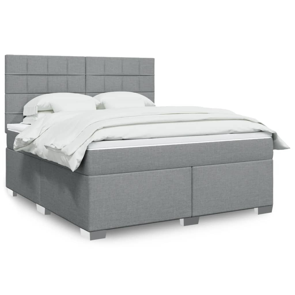 Boxspring met matras stof lichtgrijs 180x200 cm is nu te koop bij PeponiXL, paradijselijk wonen!