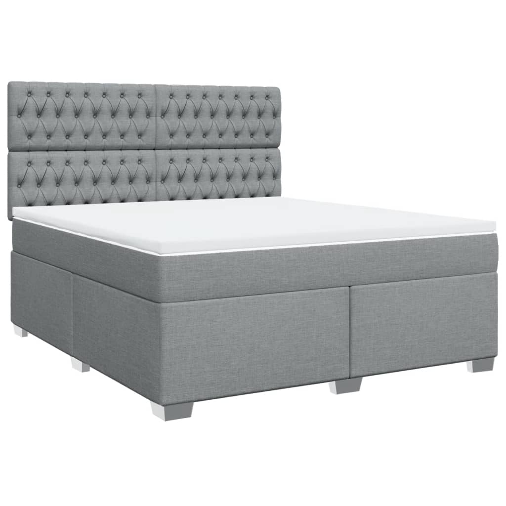 Boxspring met matras stof lichtgrijs 180x200 cm is nu te koop bij PeponiXL, paradijselijk wonen!
