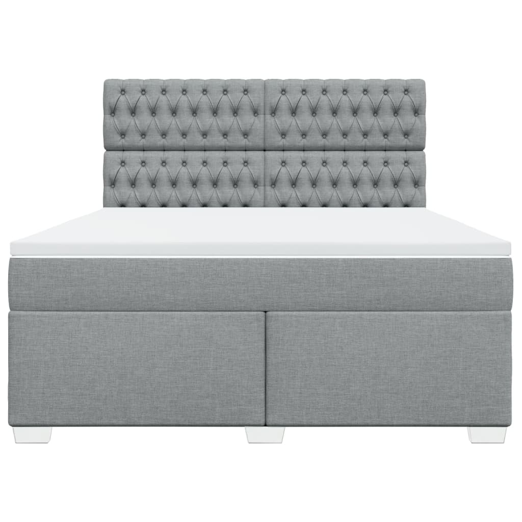 Boxspring met matras stof lichtgrijs 180x200 cm is nu te koop bij PeponiXL, paradijselijk wonen!