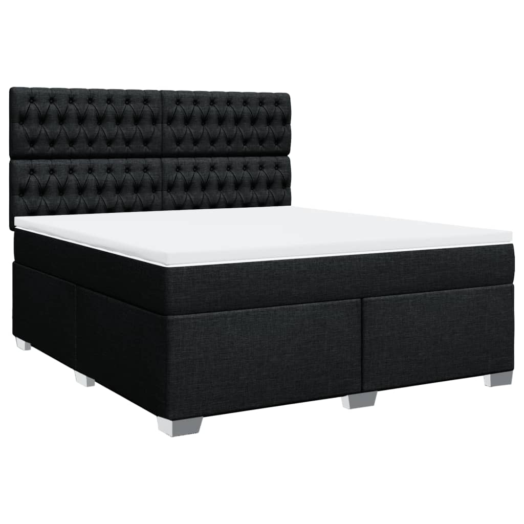 Boxspring met matras stof zwart 180x200 cm is nu te koop bij PeponiXL, paradijselijk wonen!