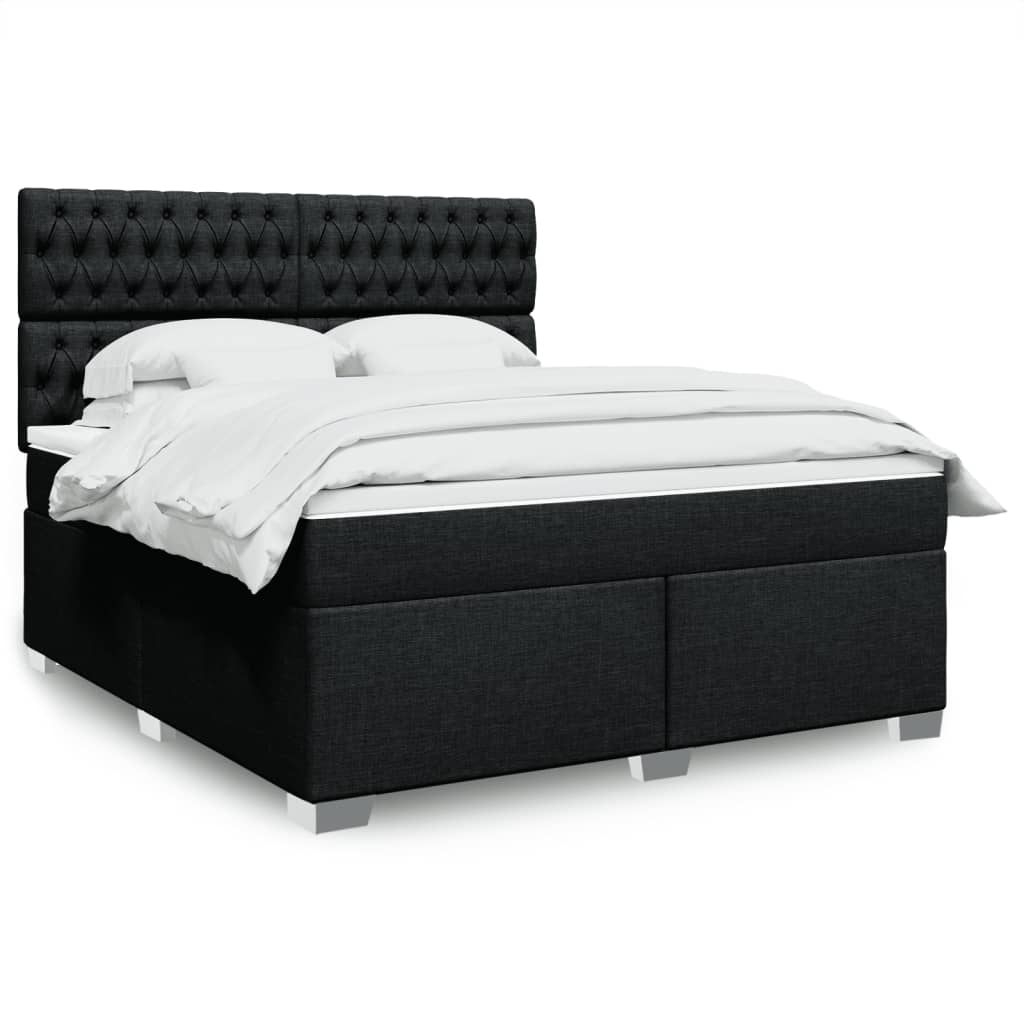 Boxspring met matras stof zwart 180x200 cm is nu te koop bij PeponiXL, paradijselijk wonen!