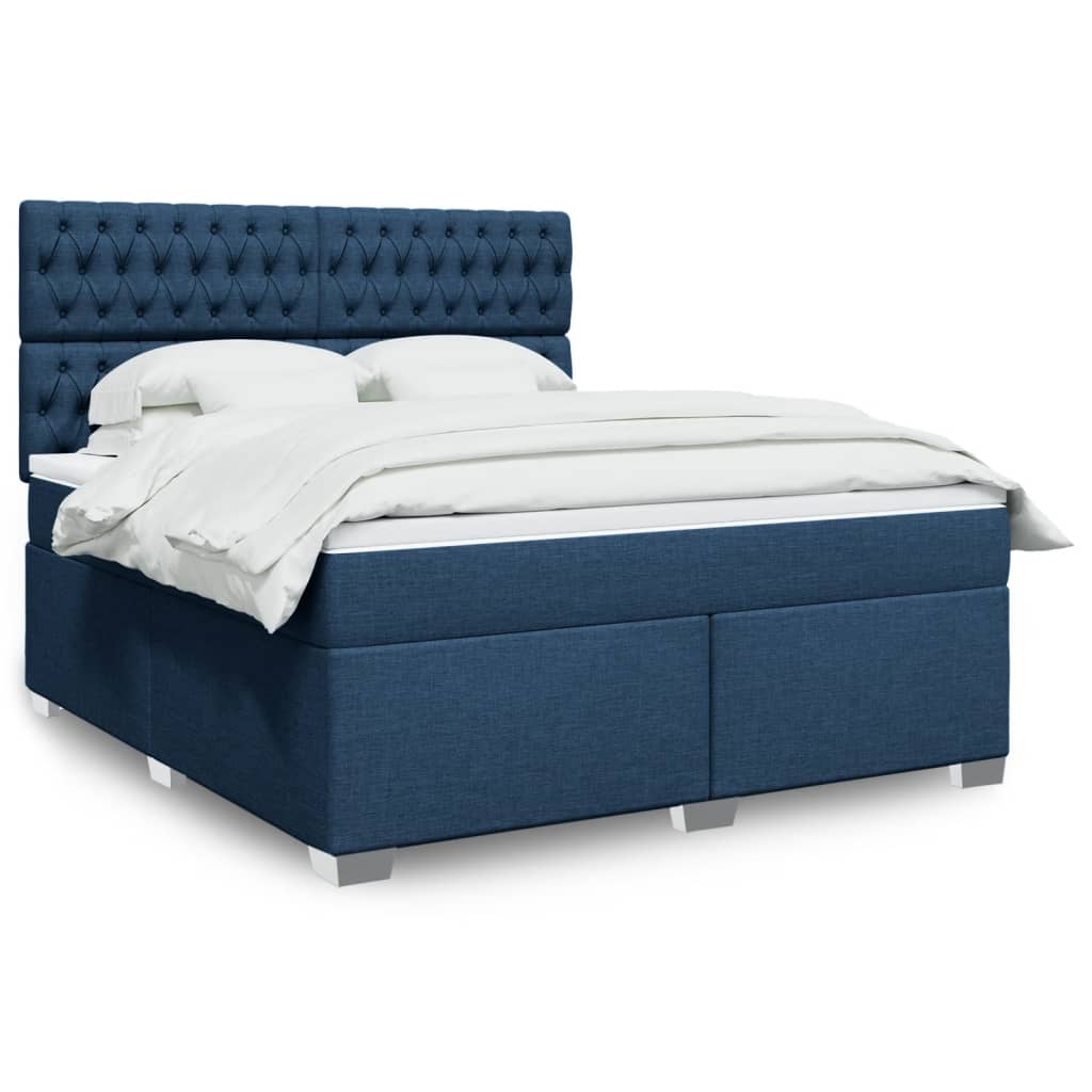 Boxspring met matras stof blauw 180x200 cm is nu te koop bij PeponiXL, paradijselijk wonen!