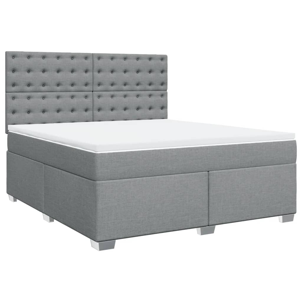 Boxspring met matras stof lichtgrijs 180x200 cm is nu te koop bij PeponiXL, paradijselijk wonen!
