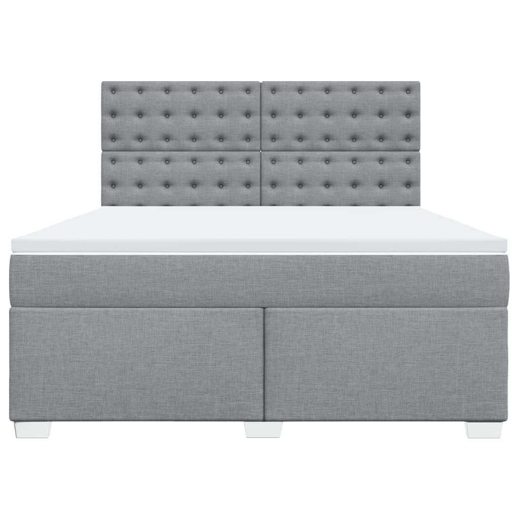 Boxspring met matras stof lichtgrijs 180x200 cm is nu te koop bij PeponiXL, paradijselijk wonen!