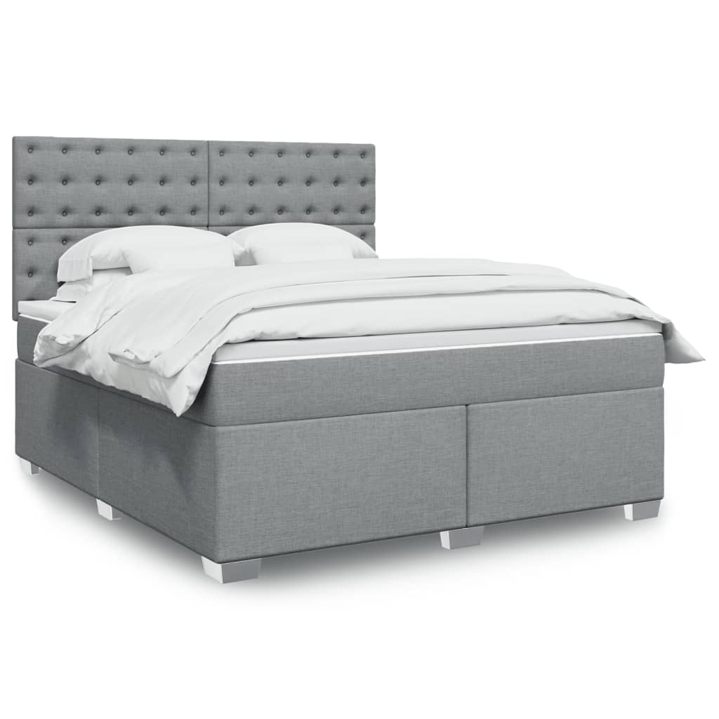 Boxspring met matras stof lichtgrijs 180x200 cm is nu te koop bij PeponiXL, paradijselijk wonen!