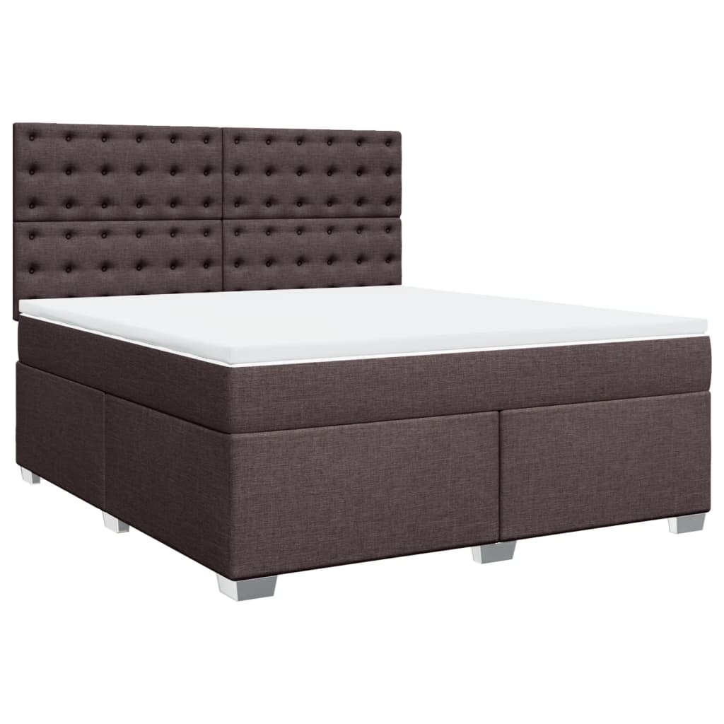 Boxspring met matras stof donkerbruin 180x200 cm is nu te koop bij PeponiXL, paradijselijk wonen!