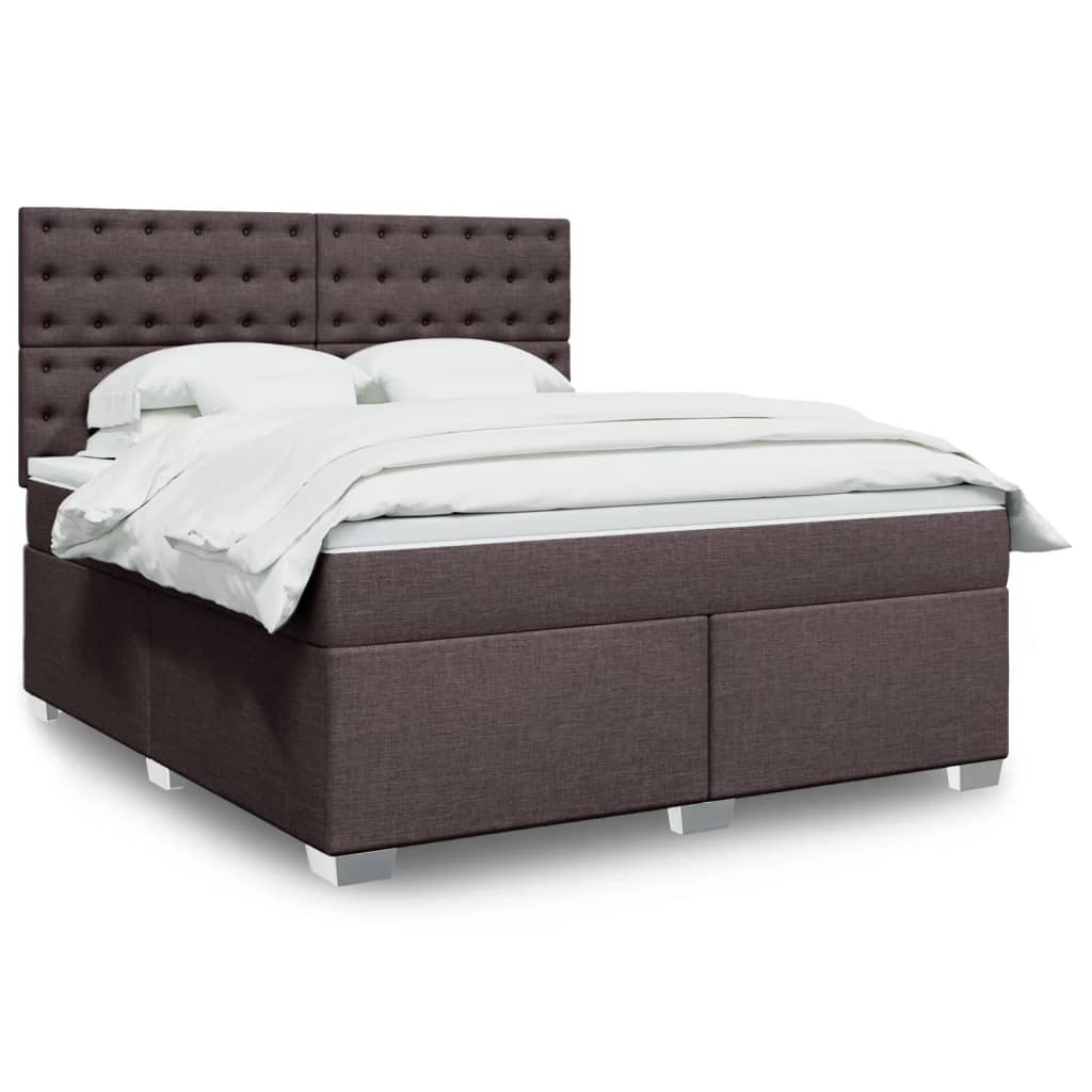 Boxspring met matras stof donkerbruin 180x200 cm is nu te koop bij PeponiXL, paradijselijk wonen!
