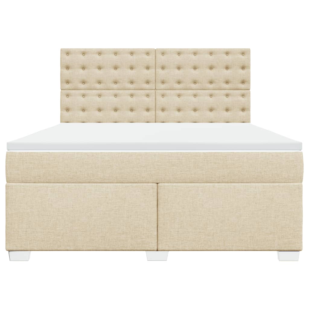 Boxspring met matras stof crèmekleurig 180x200 cm is nu te koop bij PeponiXL, paradijselijk wonen!