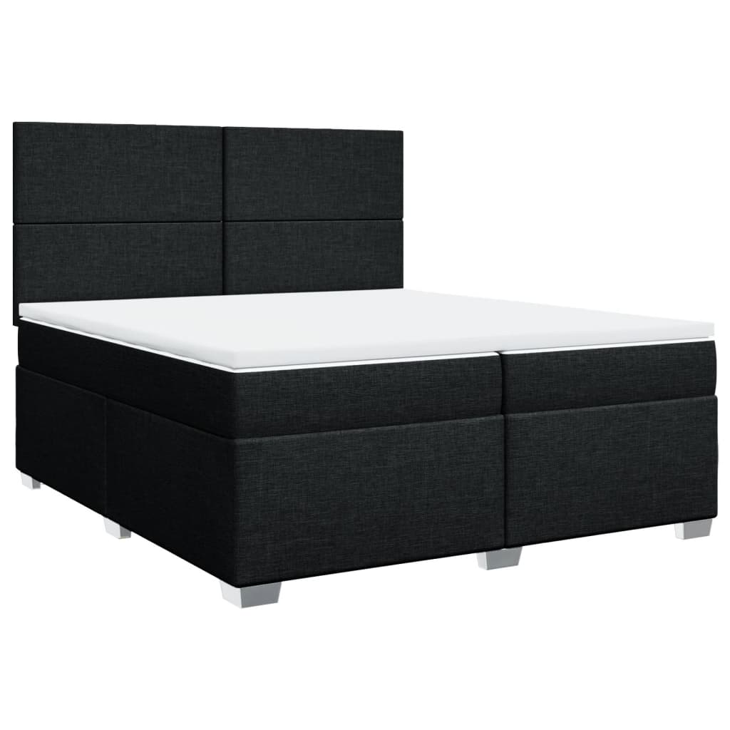 Boxspring met matras stof zwart 200x200 cm is nu te koop bij PeponiXL, paradijselijk wonen!