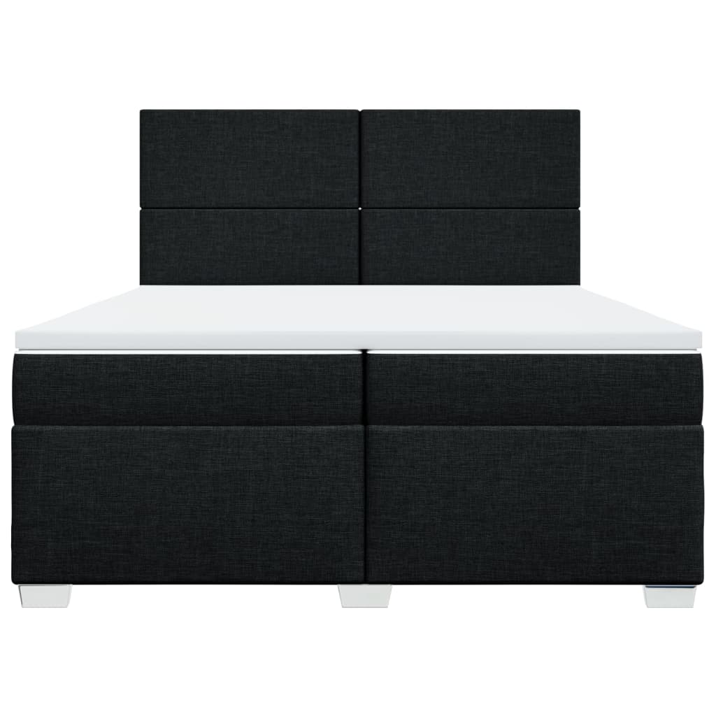 Boxspring met matras stof zwart 200x200 cm is nu te koop bij PeponiXL, paradijselijk wonen!