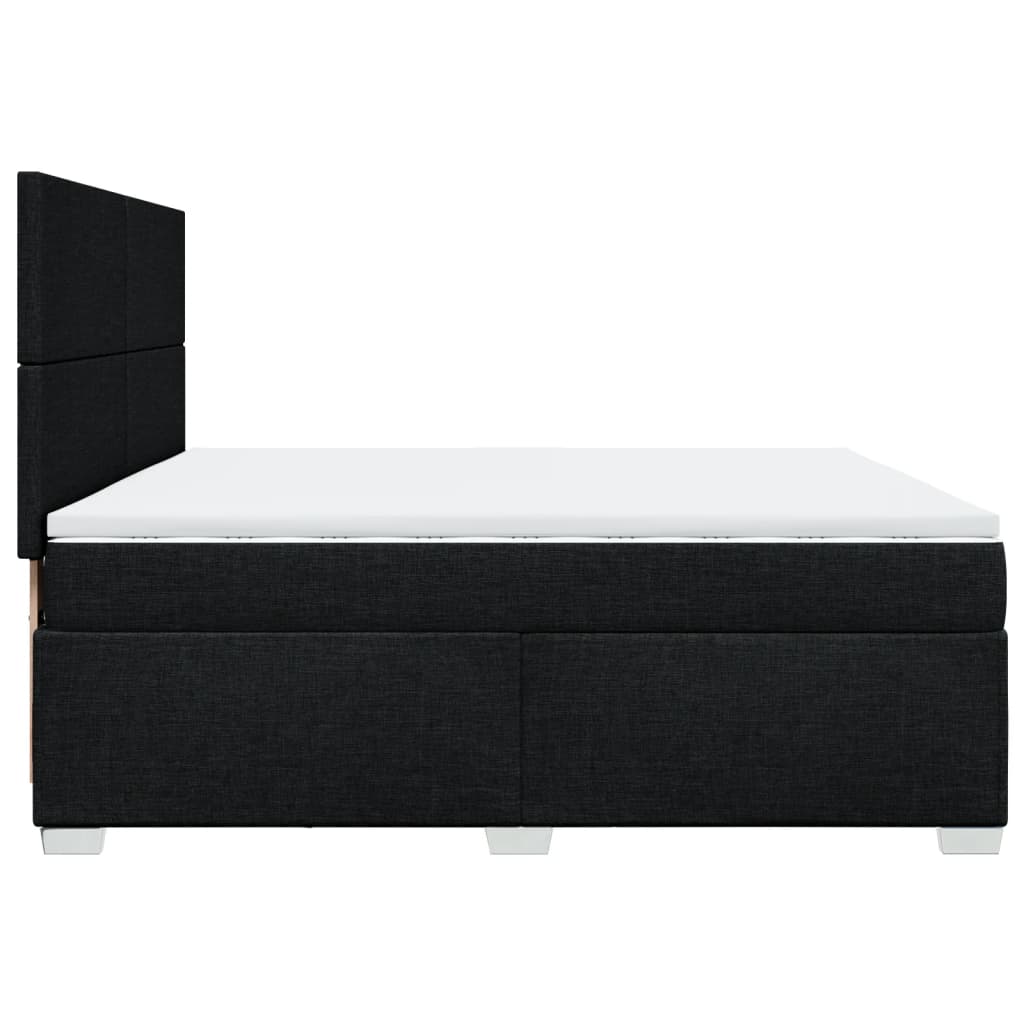 Boxspring met matras stof zwart 200x200 cm is nu te koop bij PeponiXL, paradijselijk wonen!