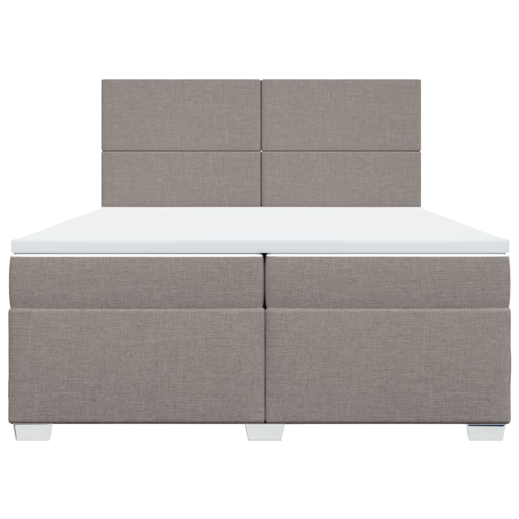 Boxspring met matras stof taupe 200x200 cm is nu te koop bij PeponiXL, paradijselijk wonen!