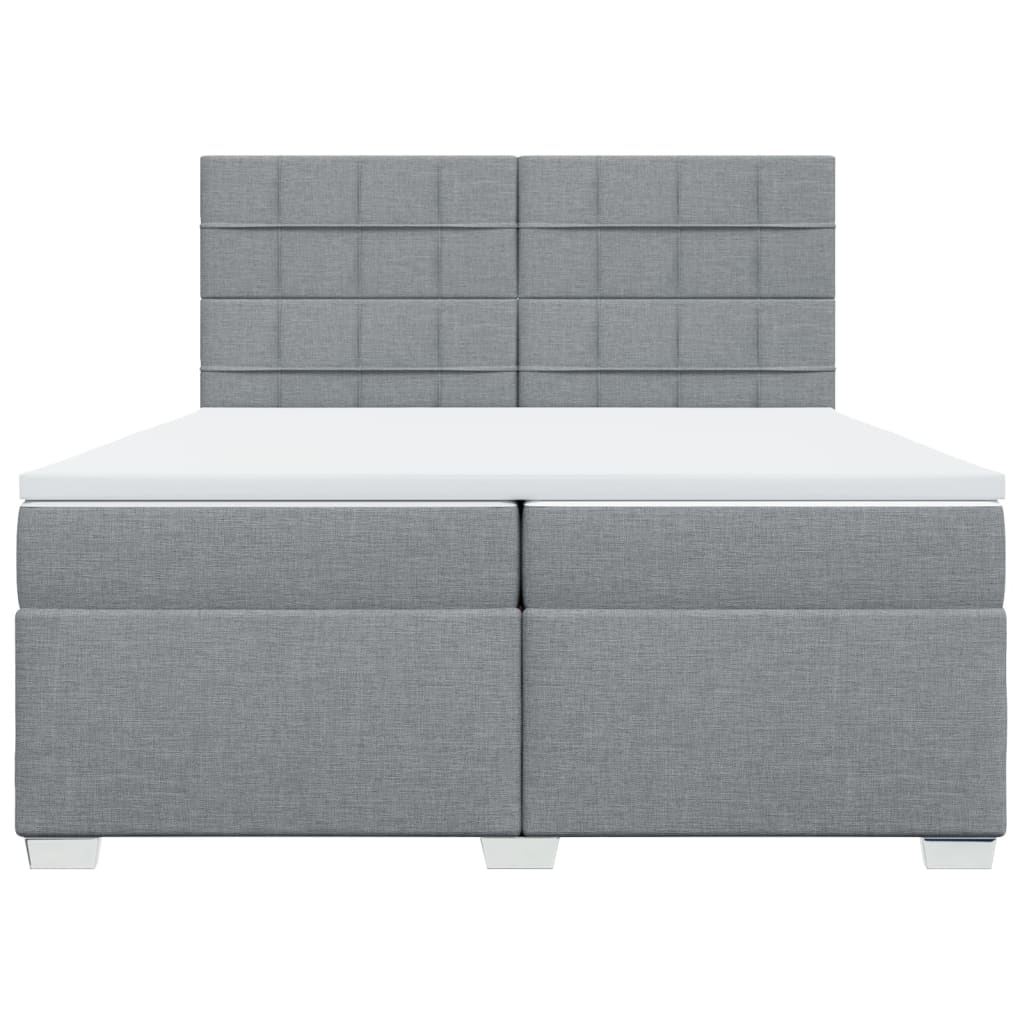Boxspring met matras stof lichtgrijs 200x200 cm is nu te koop bij PeponiXL, paradijselijk wonen!