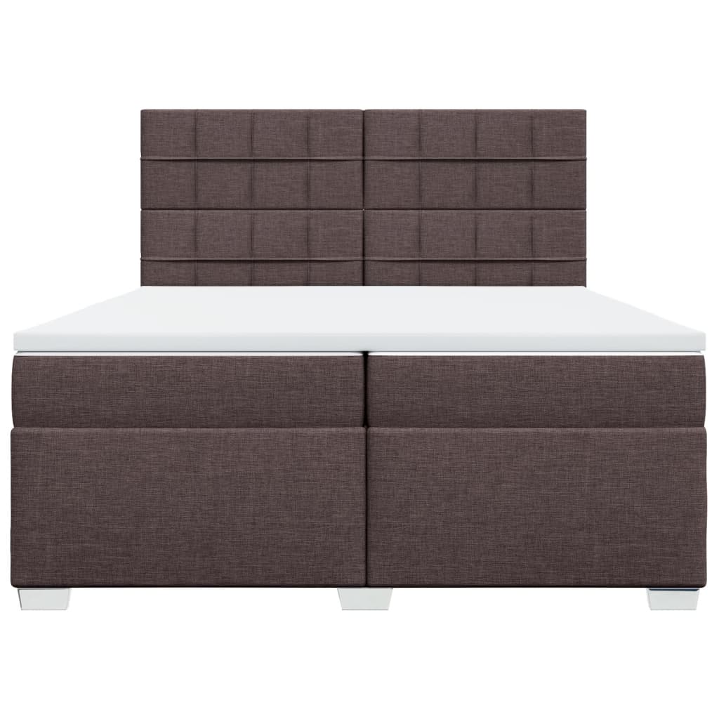 Boxspring met matras stof donkerbruin 200x200 cm is nu te koop bij PeponiXL, paradijselijk wonen!
