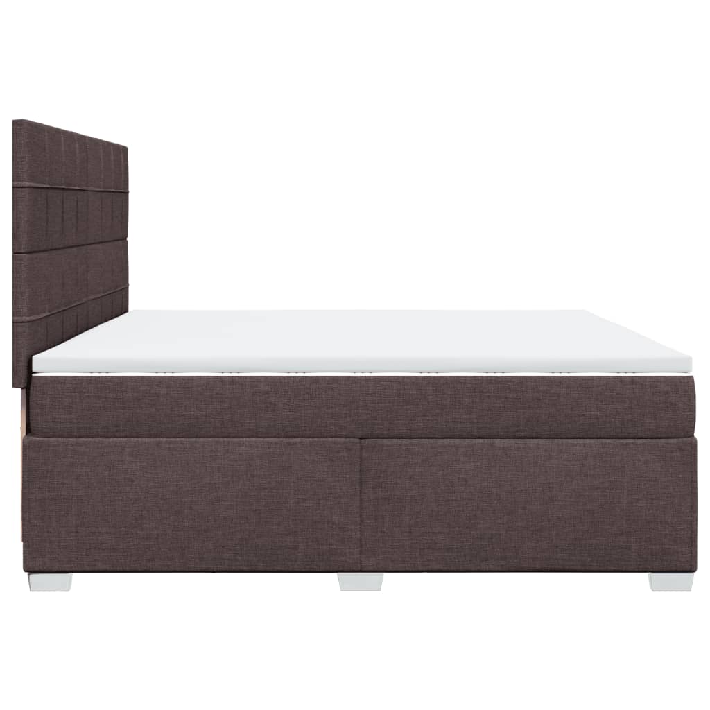 Boxspring met matras stof donkerbruin 200x200 cm is nu te koop bij PeponiXL, paradijselijk wonen!