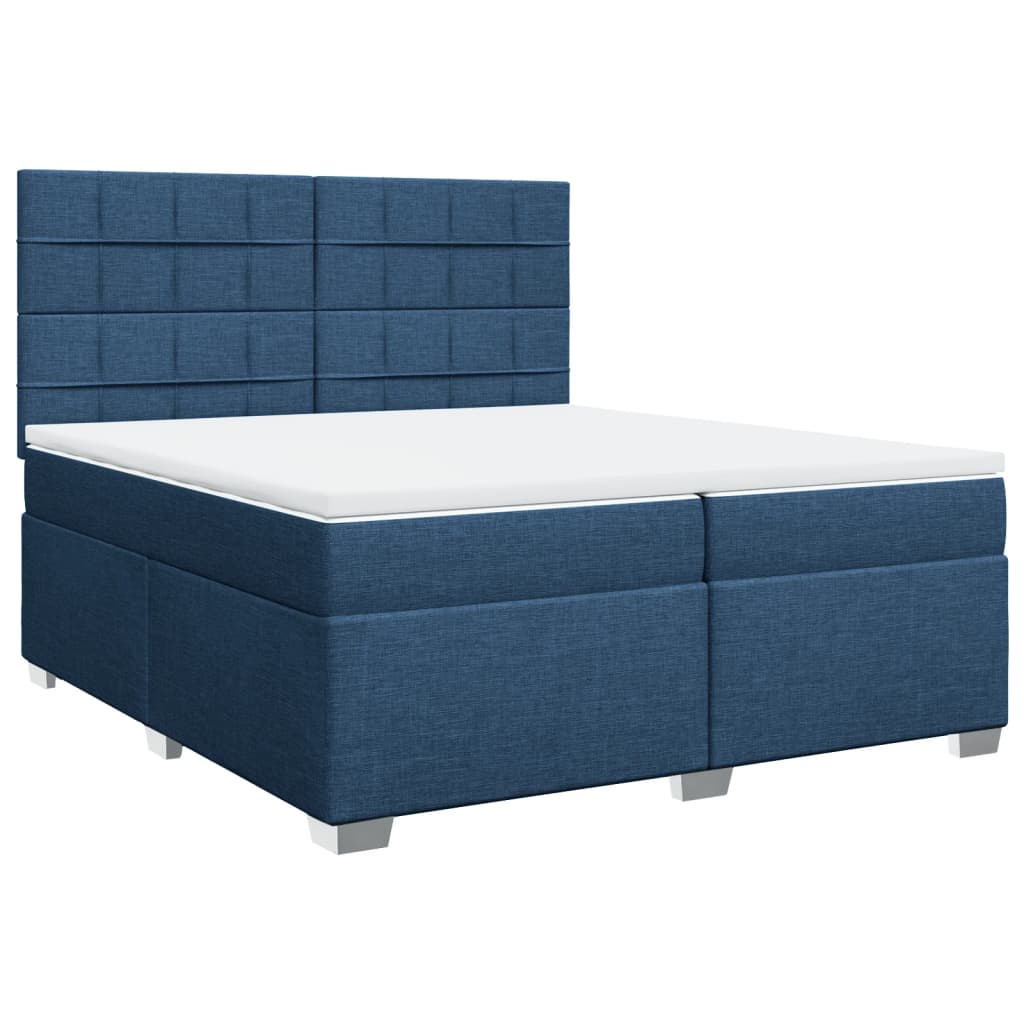 Boxspring met matras stof blauw 200x200 cm is nu te koop bij PeponiXL, paradijselijk wonen!